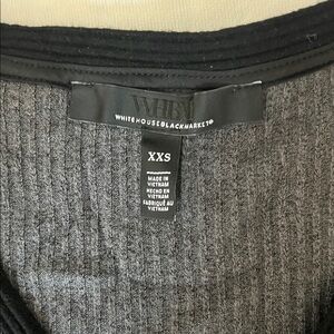 White House Black Market Black and Gray Knit Top